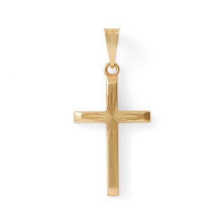 Made in Italy Diamond-Cut Cross Charm in 10K Gold