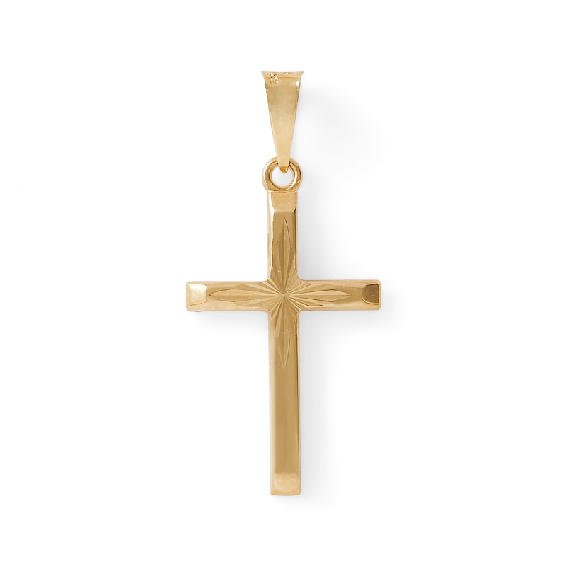 Made in Italy Diamond-Cut Cross Charm in 10K Gold