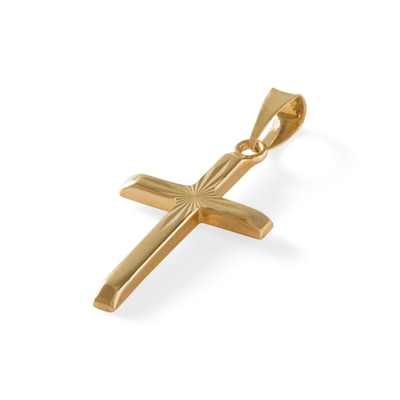 Made in Italy Diamond-Cut Cross Charm in 10K Gold