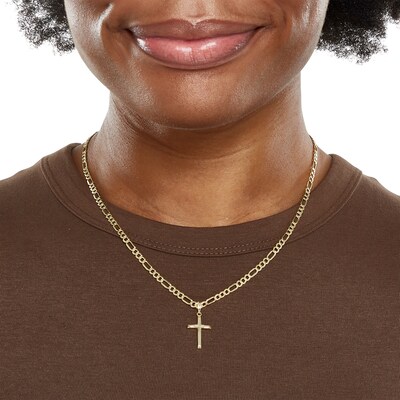 Made in Italy Diamond-Cut Cross Charm in 10K Gold