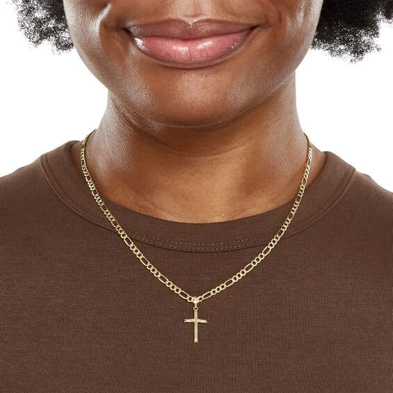 Made in Italy Diamond-Cut Cross Charm in 10K Gold