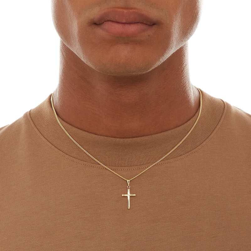 Main Image 4 of Made in Italy Diamond-Cut Cross Charm in 10K Gold