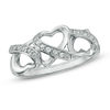 Thumbnail Image 0 of Cubic Zirconia Three Heart Ring in Sterling Silver - Size 7