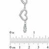 Cubic Zirconia and Polished Hearts Link Bracelet in Sterling Silver - 7.75"