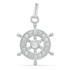 Thumbnail Image 1 of Cubic Zirconia Ship Helm Dangle Charm in Sterling Silver