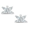 Marquise Cubic Zirconia Butterfly Stud Earrings in Sterling Silver