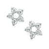 Cubic Zirconia Star Stud Earrings in Sterling Silver