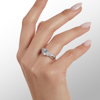 8mm Cubic Zirconia Split Shank Ring in Sterling Silver