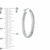 1.5 X 28mm Diamond-Cut Double Row Hoop Earrings in Sterling Silver