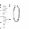 Thumbnail Image 1 of 1.5 X 28mm Diamond-Cut Double Row Hoop Earrings in Sterling Silver