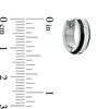 Black IP Border Stainless Steel Huggie Earrings