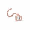 Thumbnail Image 1 of 022 Gauge Heart-Shaped Nose Stud with Cubic Zirconia in 14K Rose Gold