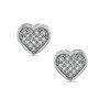 Thumbnail Image 1 of 1/10 CT. T.W. Diamond Heart Stud Earrings in Sterling Silver