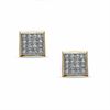 Thumbnail Image 0 of 1/10 CT. T.W. Diamond Square Stud Earrings in Sterling Silver and 14K Gold Plate