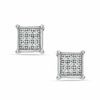 Diamond Accent Square Stud Earrings in Sterling Silver