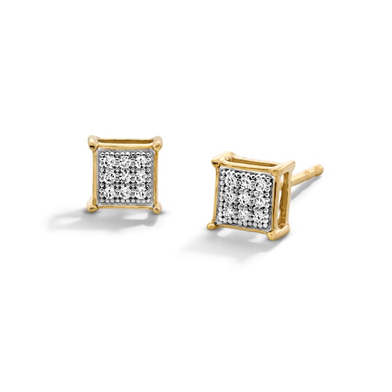 Diamond Accent Square Stud Earrings in Sterling Silver