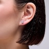 Thumbnail Image 2 of Diamond Accent Square Stud Earrings in Sterling Silver