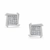 1/10 CT. T.W. Diamond Jagged Square Stud Earrings in Sterling Silver