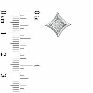 1/10 CT. T.W. Diamond Concave Square Stud Earrings in Sterling Silver