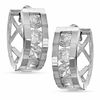 Cubic Zirconia Huggie Hoop Earrings in Sterling Silver