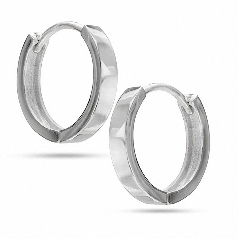 Polished Huggie Hoop Earrings in Solid Sterling Silver