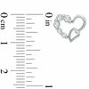 Thumbnail Image 2 of Cubic Zirconia Double Heart Stud Earrings in Sterling Silver