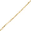 010 Gauge Hollow Double Rope Heart Chain Bracelet in 10K Gold - 7.5"