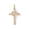 Thumbnail Image 1 of Cubic Zirconia Heart Cross Charm in 10K Solid Gold