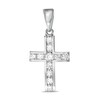 Cubic Zirconia Cross Necklace Charm in 10K White Gold