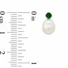 Cultured Freshwater Pearl and Lab-Created Emerald Stud Earrings in 10K White Gold