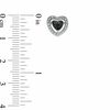 Enhanced Black and White Diamond Accent Heart Stud Earrings in Sterling Silver