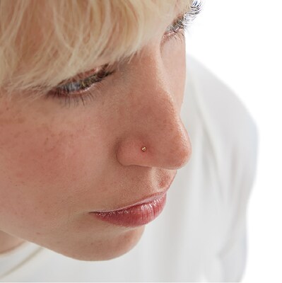 14K Gold Nose Ring Set - 24G