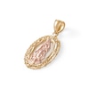 Oval Scalloped Our Lady of Guadalupe Charm in 10K Solid Two-Tone Gold