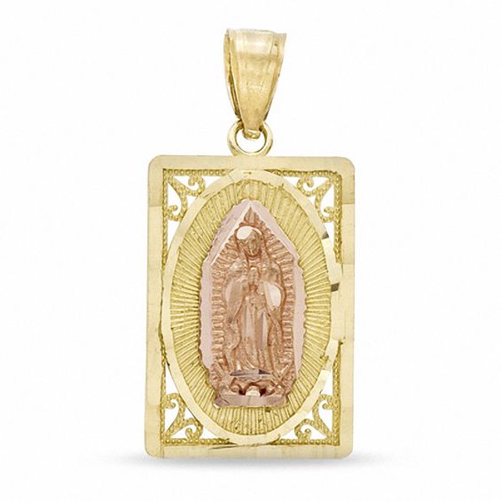 Our Lady of Guadalupe Charm in 10K Two-Tone Gold