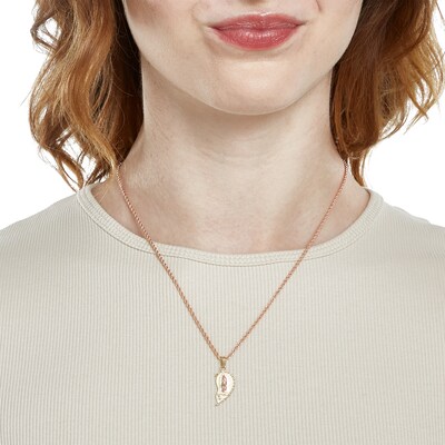 "Te Amo" Breakable Heart Cross Charm in 10K Two-Tone Gold