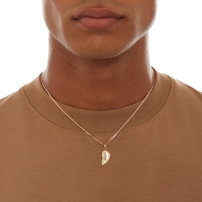 "Te Amo" Breakable Heart Cross Charm in 10K Two-Tone Gold