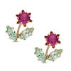Thumbnail Image 0 of Lab-Created Ruby and Green Sapphire Stud Earrings in 10K Gold