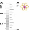 3mm Lab-Created Pink Sapphire Flower Earrings in 10K Gold