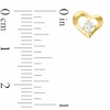 Thumbnail Image 2 of 3mm Lab-Created White Sapphire Heart Earrings in 10K Gold