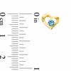3mm Lab-Created Blue Zircon Heart Earrings in 10K Gold