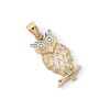 Thumbnail Image 3 of Diamond-Cut Owl Charm in 10K Solid Two-Toned Gold