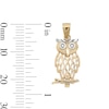 Thumbnail Image 4 of Diamond-Cut Owl Charm in 10K Solid Two-Toned Gold