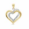 Thumbnail Image 1 of Double Heart Necklace Charm in 10K Two-Tone Gold