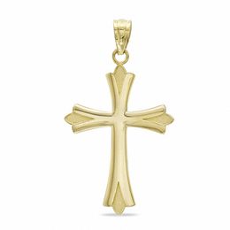 Budded Cross Charm in 10K Gold