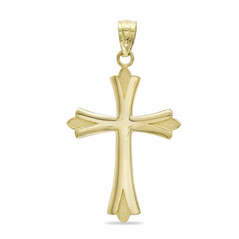 Budded Cross Charm in 10K Gold