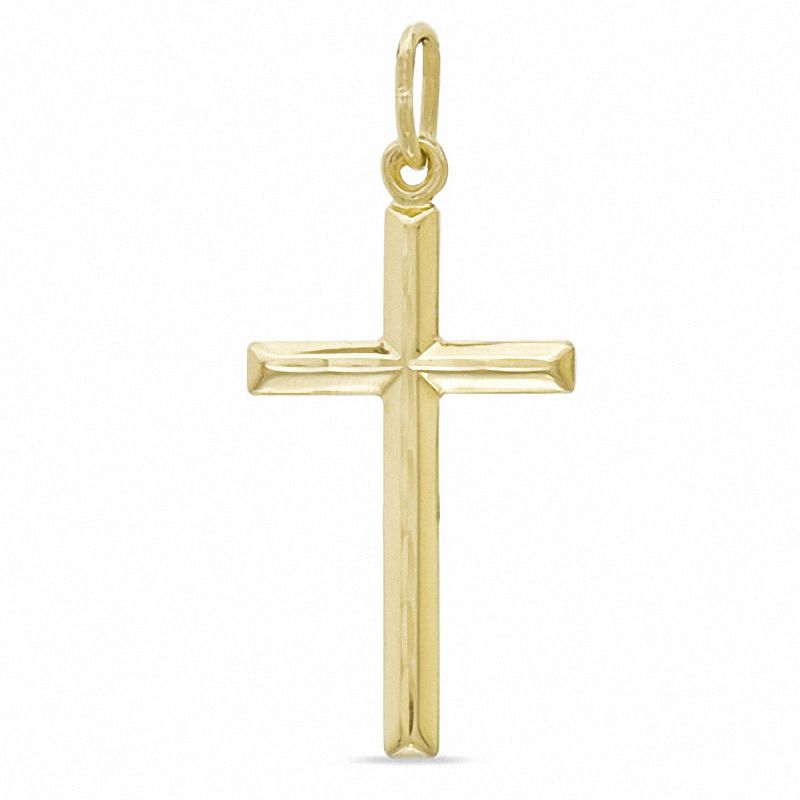 Small Reversible Cross Charm in 14K Gold
