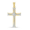 Thumbnail Image 0 of Textured Cross Necklace Charm in 10K Two-Tone Gold