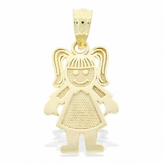 Little Girl Charm in 10K Gold