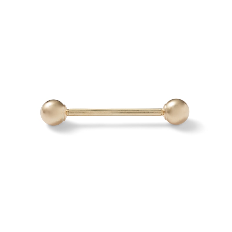 Main Image 2 of 10K Gold Tube Barbell - 14G