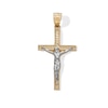Thumbnail Image 1 of Textured Crucifix Two-Tone Necklace Charm in 10K Solid Gold